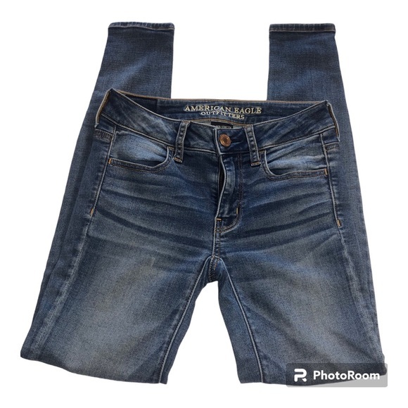 American Eagle Outfitters Super Stretch Light/Medium Wash Jeans Size 0 - Picture 1 of 8